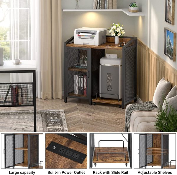 Unikito 3-Tier Lateral Office Filing Cabinets with Socket and USB Charging - Image 4