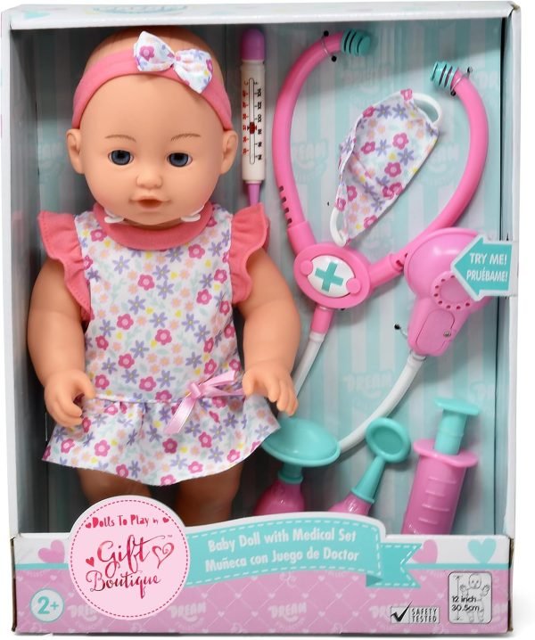 Dolls To Play Interactive Baby Doll Doctor Kit Pretend Play Medical Set Toy - Image 7