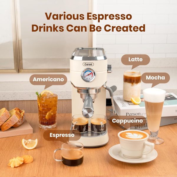 Gevi Espresso Machine 20 Bar with Grinder，Professional Espresso Maker with - Image 8