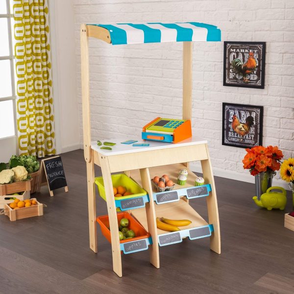KidKraft Colorful Wooden Grocery Store Marketplace Toy - Multi Colored, - Image 3
