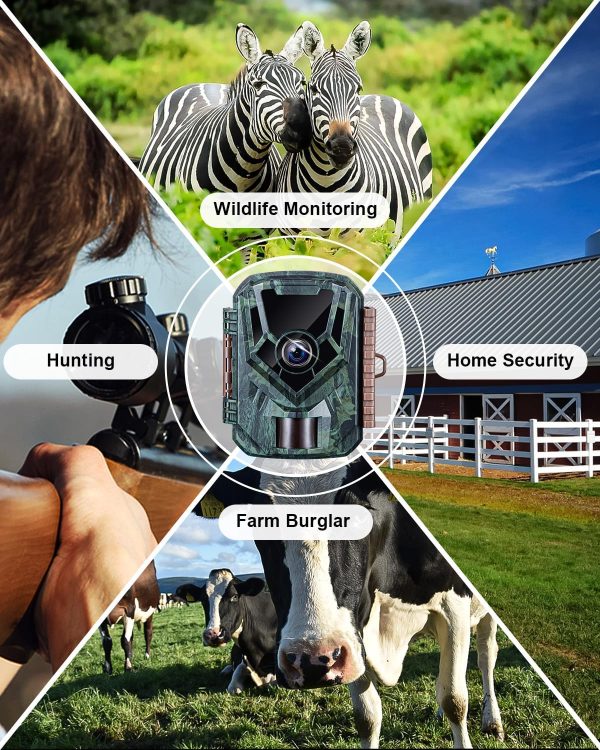 KJK Trail Camera 36MP 2.7K, Mini Game Camera with Night Vision 0.1s Trigger - Image 6