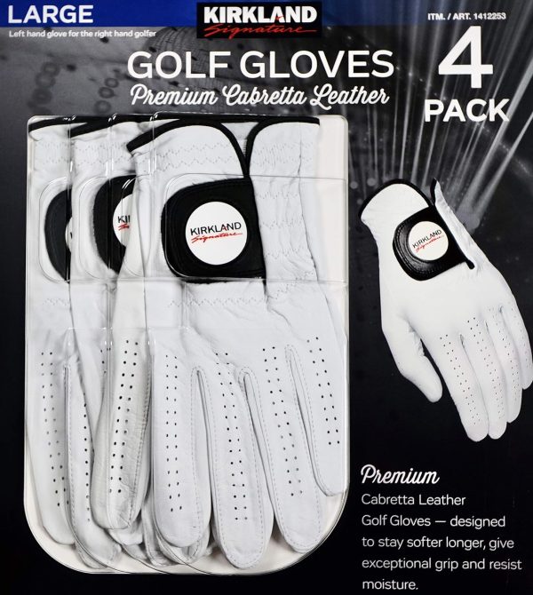 Kirkland Signature Golf Gloves Premium Cabretta Leather, Large (4 Count) - Image 6