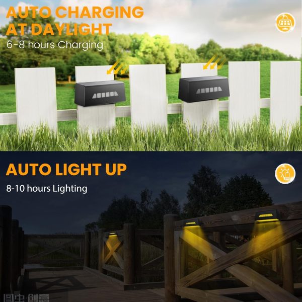 Solar Deck Lights Outdoor, IP65 Waterproof Fence Solar Lights Outdoor, - Image 3