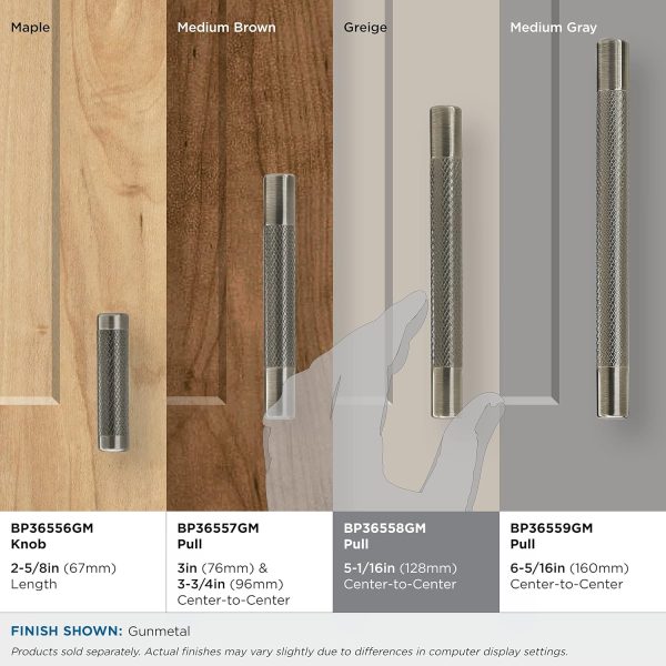 Amerock | Kitchen Cabinet Pull | Gunmetal | 5-1/16 in (128 mm) - Image 6