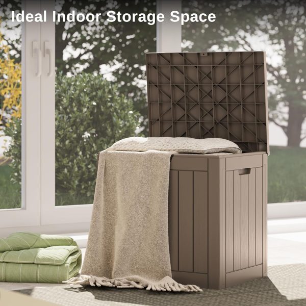 EAST OAK Outdoor Storage Box, 31 Gallon Deck Box, Waterproof Resin Storage - Image 8