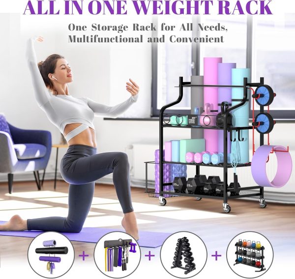 Mythinglogic Yoga Mat Storage Racks,Home Gym Storage Rack for Dumbbells - Image 8