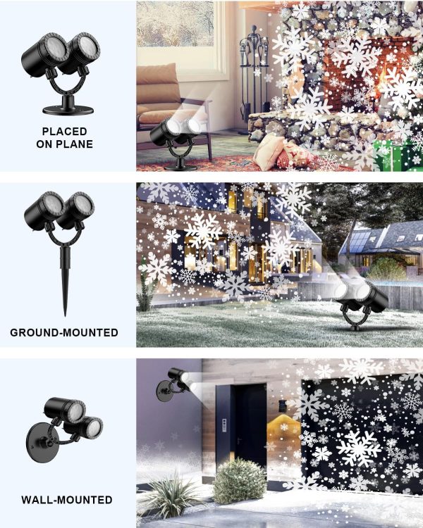 Christmas Snowflake Projector Lights Outdoor, 2024 New Model Dual-Head - Image 5
