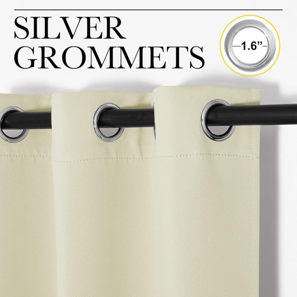 NICETOWN Beige Room Darkening Curtains 120" Long for Boho Farmhouse Home - Image 3