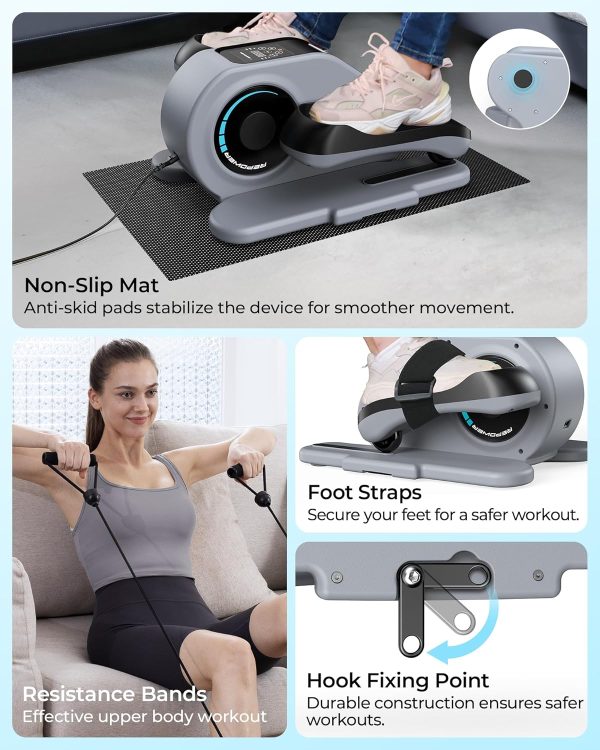 Under Desk Elliptical Machine, Electric Ellipse Leg Exerciser with - Image 8