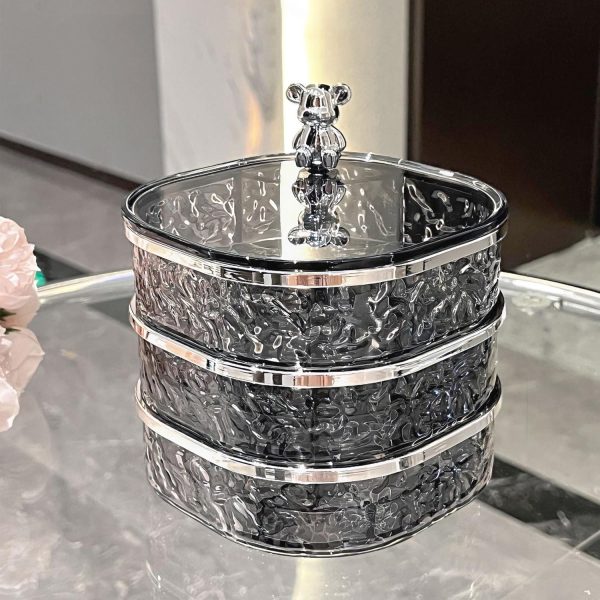 Jewelry Organizer, 3 Layers Rotating Jewelry Box, Small Jewellery Box , - Image 4