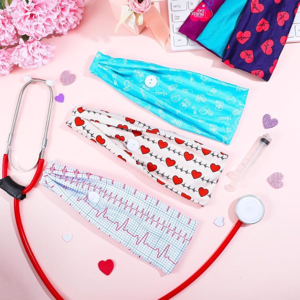 Tigeen 30 Pcs Nurse Headbands for Women Non Slip Nursing Headbands with - Image 5