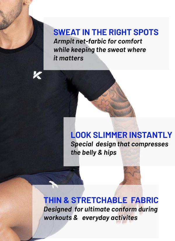 Kewlioo Men's Sauna Suit Shirt - Heat Trapping Sweat Compression Vest, - Image 6