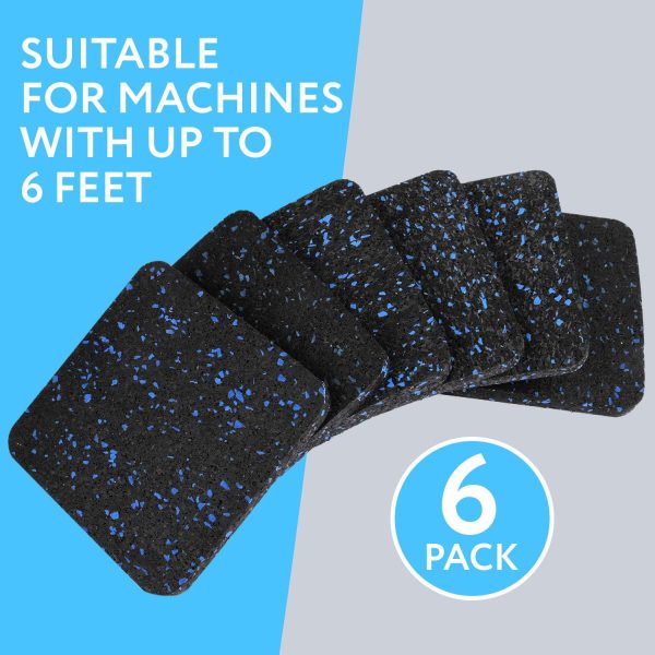 IMPRESA 6 Pack Exercise Equipment Mat 4"x 4"x 0.5" Pads - Treadmill Mat for - Image 4