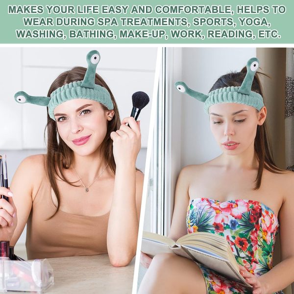Molain Face Wash Headband, Palm and Snail Spa Hair Bands Makeup Headbands - Image 6