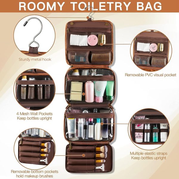 Elviros Toiletry Bag Hanging Travel Organizer for Men and Women, 3 in 1 - Image 4