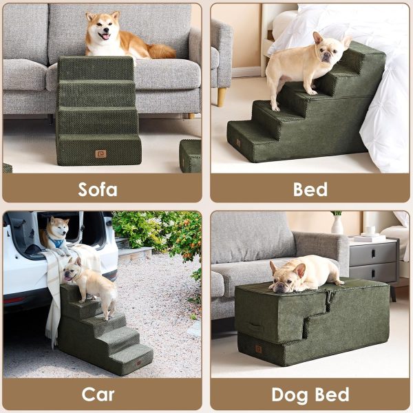 EHEYCIGA Dog Stairs for High Bed 22.5”H, 5-Step Dog Steps for Bed, Pet - Image 7