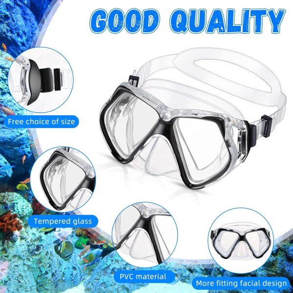 Weewooday 2 Pcs Swimming Goggles with Nose Cover Tempered Glass Diving Mask - Image 4