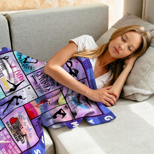 Mosslink Gymnastics Lovers Kids Blanket Gymnast Gifts for Girls Teens Women - Image 6