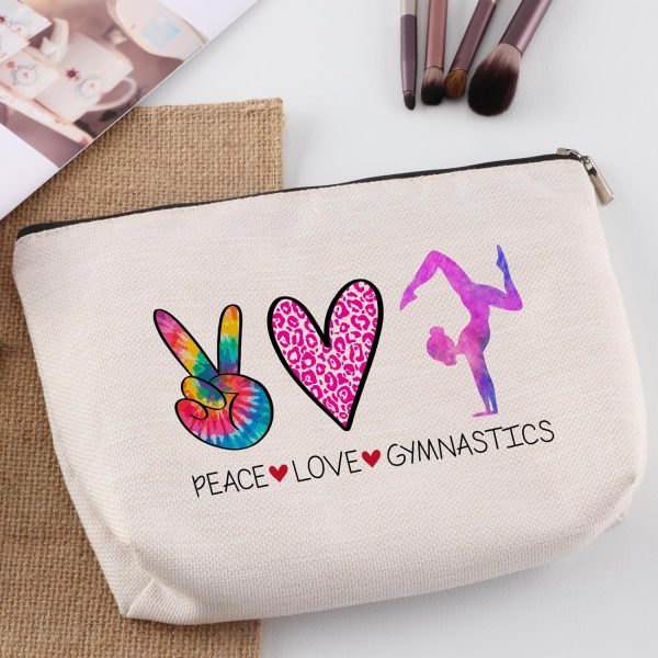 Peace Love Gymnastics Cosmetic Bag Gymnastics Stuff Accessories Organizer - Image 3