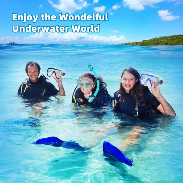 Snorkel Set Adults Snorkeling Gear Anti-Leak and Anti-Fog Tempered Glass - Image 6
