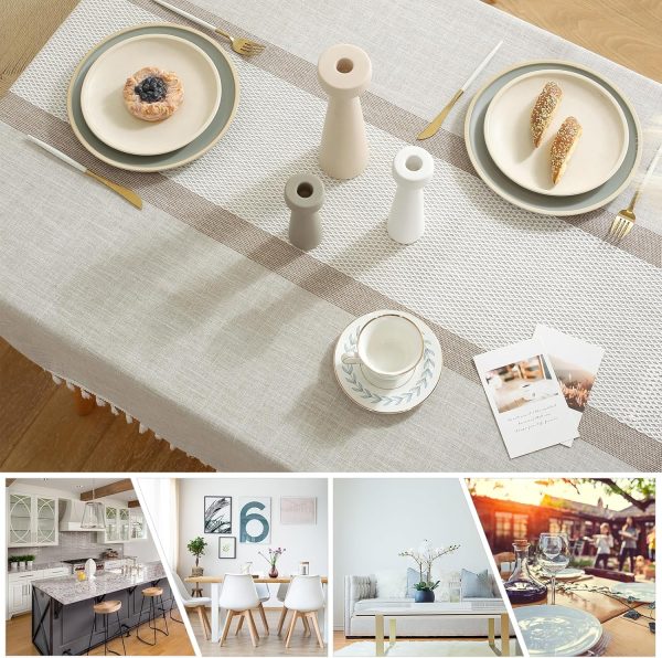 Tablecloths for Rectangle Tables, DeepDream Cotton Linen Table Cloth, - Image 4