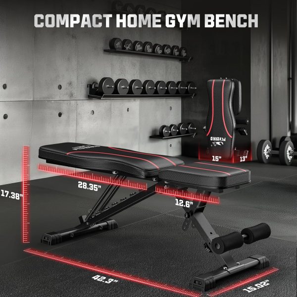 FLYBIRD Adjustable Bench,Utility Weight Bench for Full Body Workout- - Image 7