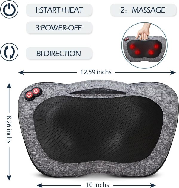 VIKTOR JURGEN Back Massager, Neck Massager with Heat, Massage Pillow Gifts - Image 6