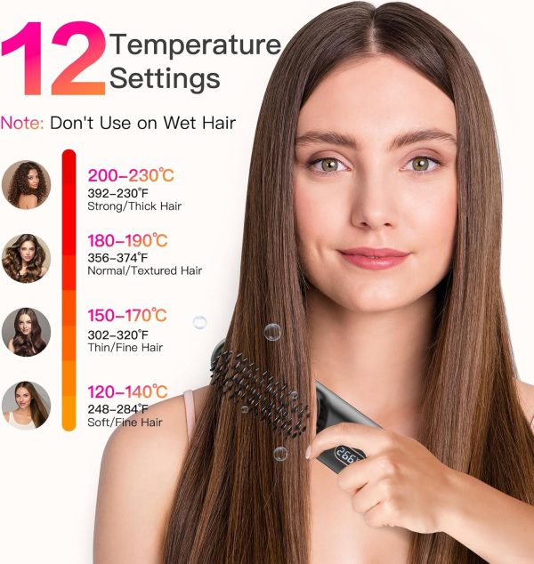 Cordless Hair Straightener Brush, iTayga Upgraded Portable Hair - Image 3
