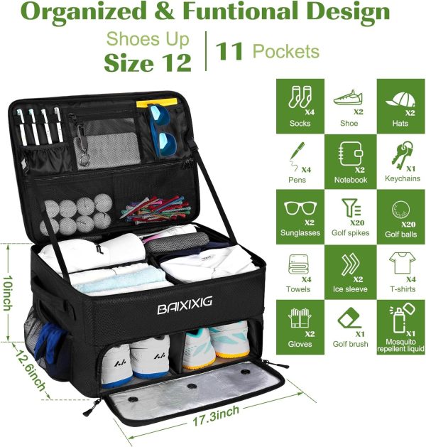Golf Gifts for Men, Golf Trunk Organizer, 2 Layer Waterproof Car Golf - Image 2