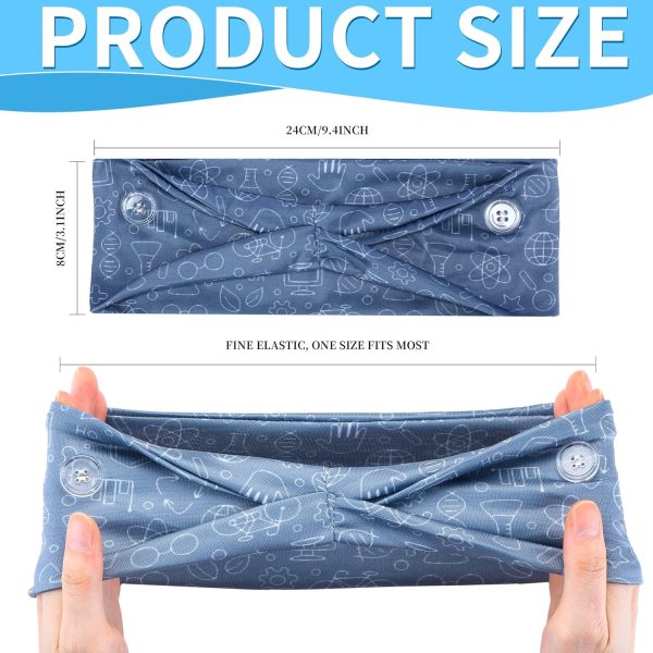 WILLBOND 8 Pieces Nursing Headbands with Buttons for Nurses Doctors Women - Image 2