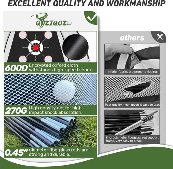 Golf Net, Golf Practice Net with Golf Mat, Golf Hitting Aid Nets 10x7FT for - Image 4