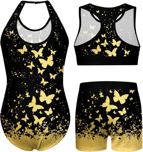 Vogseek 2 Pieces Gymnastics Leotards for Girls Sparkly Ballet Dance - Image 2