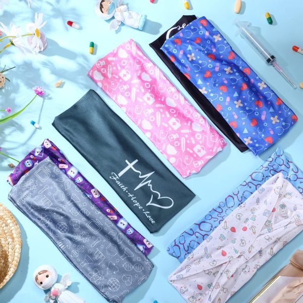 WILLBOND 8 Pieces Nursing Headbands with Buttons for Nurses Doctors Women - Image 6