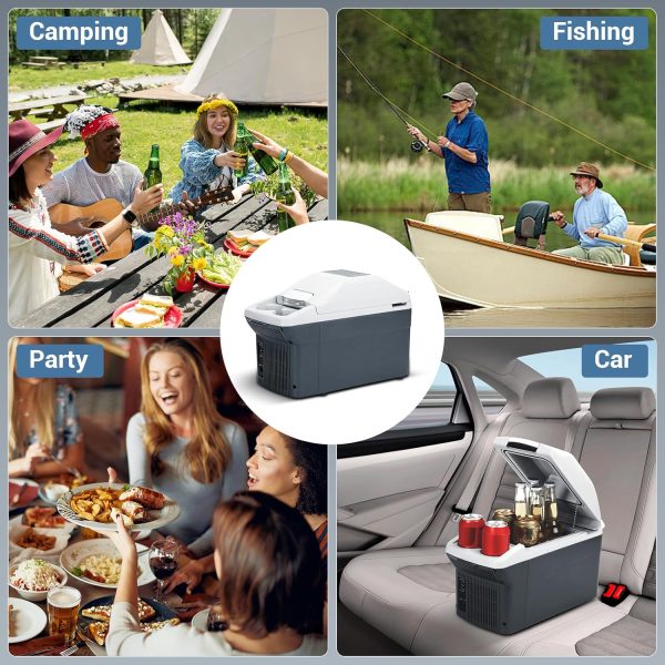 Car Refrigerator, 12V 8 Quart Portable Compact Cooler,9 Liter Capacity, - Image 4