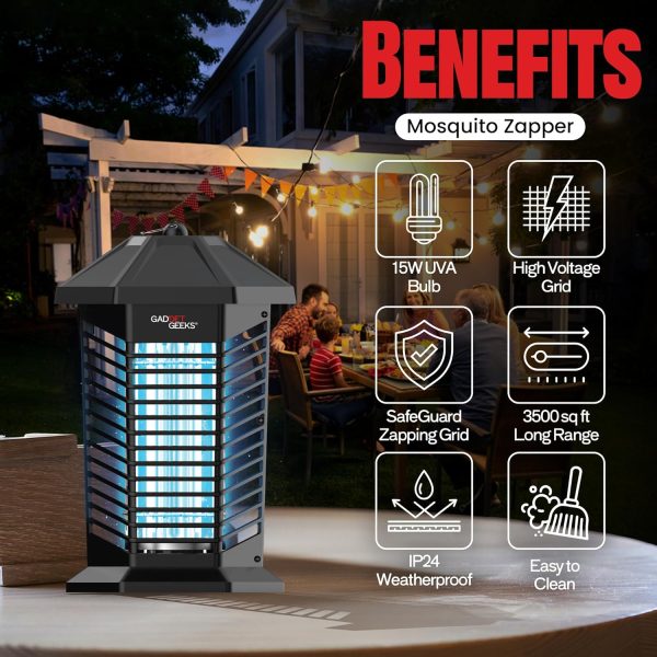 Mosquito Bug Zapper Outdoor & Indoor Electric, Mosquito Zapper, Fly Zapper - Image 4