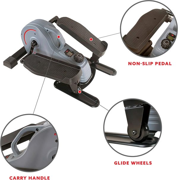 Sunny Health & Fitness 2 in 1 Sit/Stand Mini Elliptical Machine, Portable - Image 5