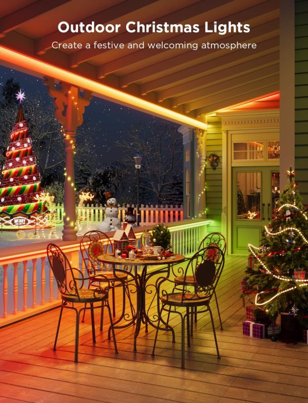 Govee Outdoor LED Strip Lights, 65.6ft RGBIC Outdoor Lights, Waterproof, - Image 2
