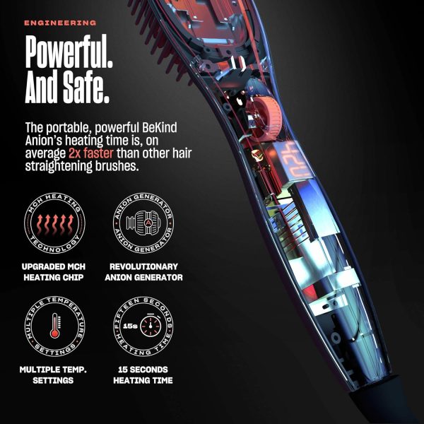 BeKind Anion 30-in-1 Hair Straightener Brush, Built in Upgraded Anion - Image 6