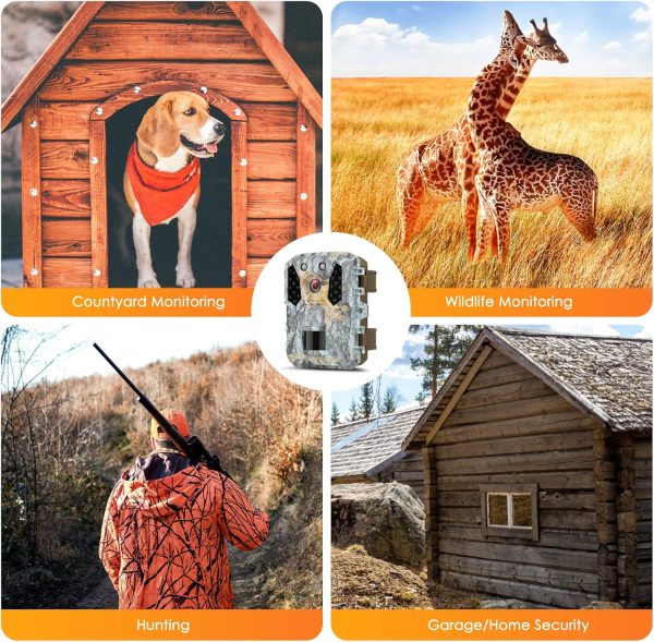 Hawkray 2 Pack Trail Camera 20MP 1080P，Free 32G Micro SD Card and 8AA - Image 6