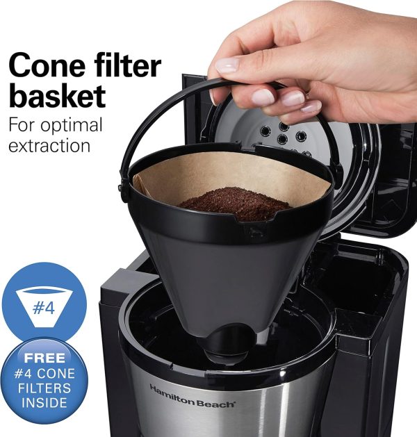 Hamilton Beach Programmable Coffee Maker with 10 Cup Thermal Carafe, 3 - Image 4