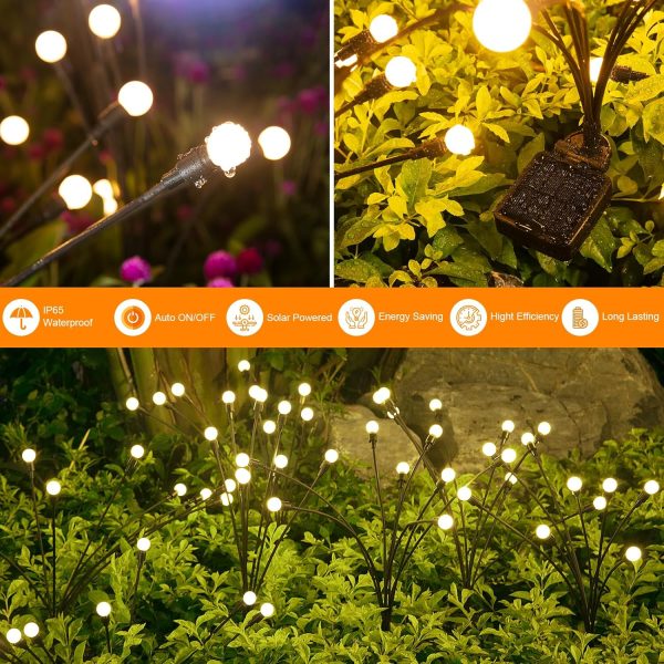 Solar Garden Lights, ASMAD 4 Pack 32 LED Solar Outdoor Lights, Outdoor - Image 3