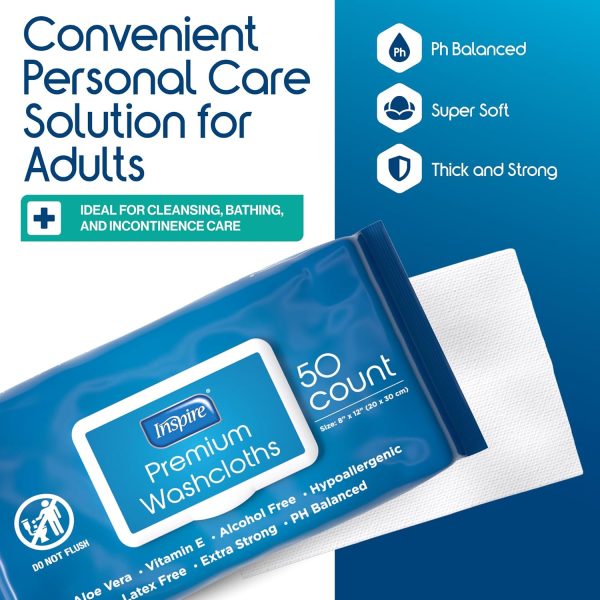 Inspire Adult Wet Wipes, Adult Wash Cloths, Adult Wipes for Incontinence & - Image 4