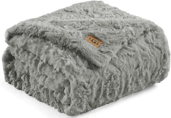 UGG 10485 Adalee Soft Faux Fur Reversible Accent Throw Blanket Luxury Cozy - Image 2