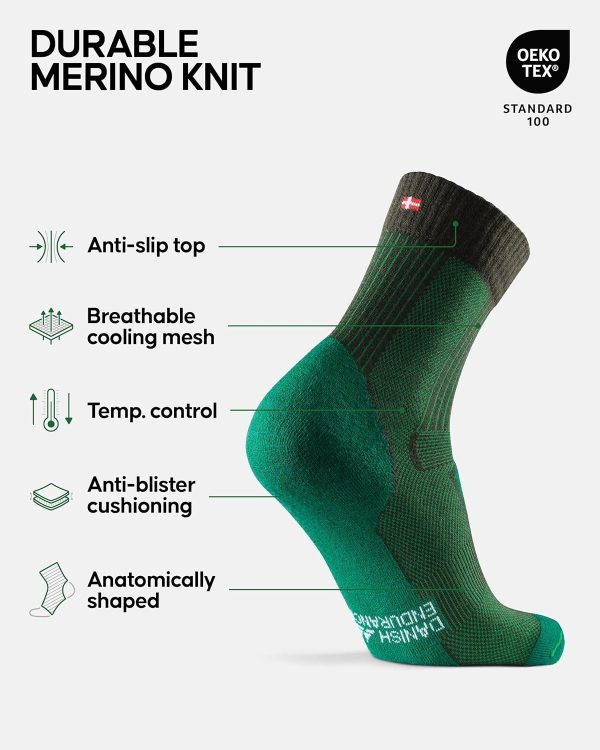DANISH ENDURANCE Hiking Socks, Lightweight, Merino Wool Socks for Men & - Image 2
