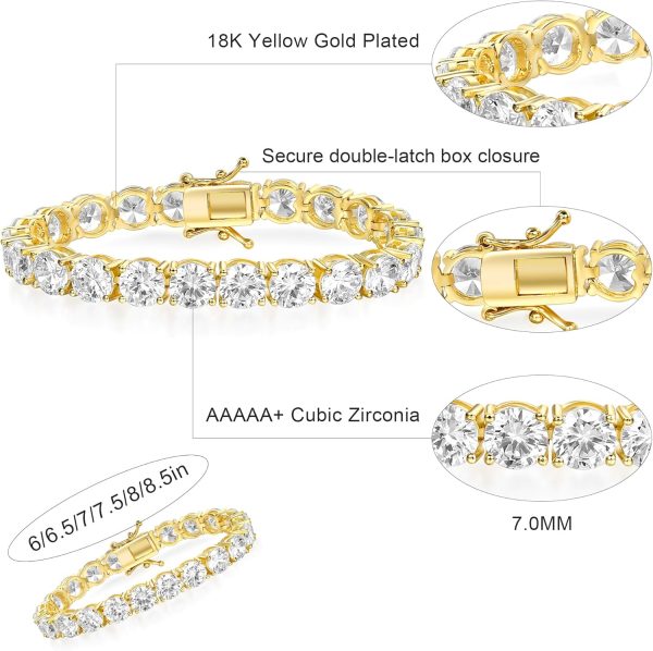 Gemsme Tennis Bracelets for Women and Men, Diamond Bracelets for Women, 18k - Image 2