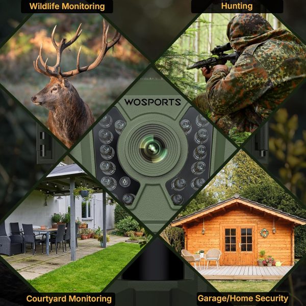 WOSPORTS Mini Trail Camera 24MP 1080P Game Hunting Camera with Night Vision - Image 6