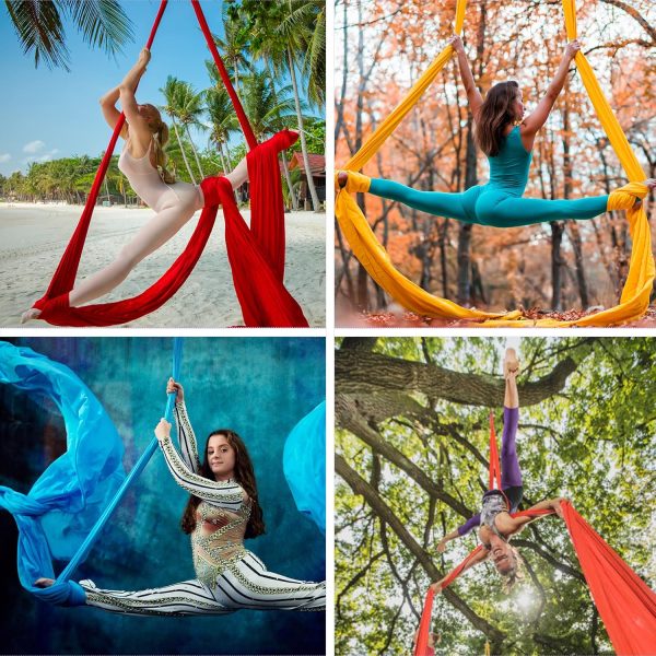 Aerial Silks 9 Yards Yoga Hammock Aerial Dance Flying Yoga Starter Kit - Image 7