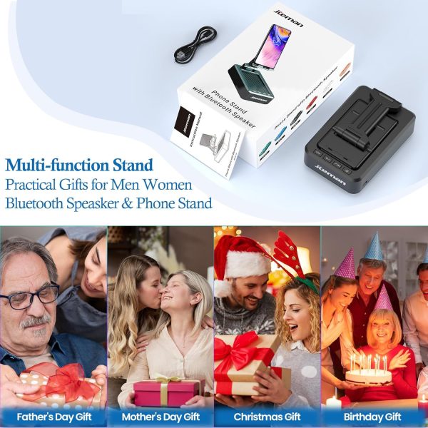 Cell Phone Stand with Wireless Bluetooth Speaker and Anti-Slip Base HD - Image 7