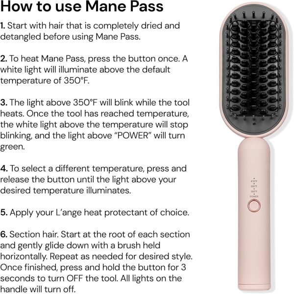 L'ANGE HAIR Mane Pass 2-in-1 Straightening Brush – Ceramic-Coated Bristles - Image 5