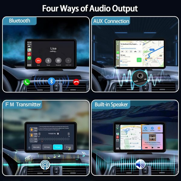 Apple Carplay Wireless Portable Touchscreen Car Stereo Bluetooth Voice - Image 5